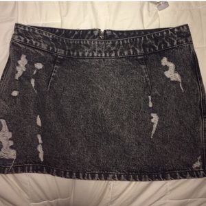 Topshop Black Denim Skirt